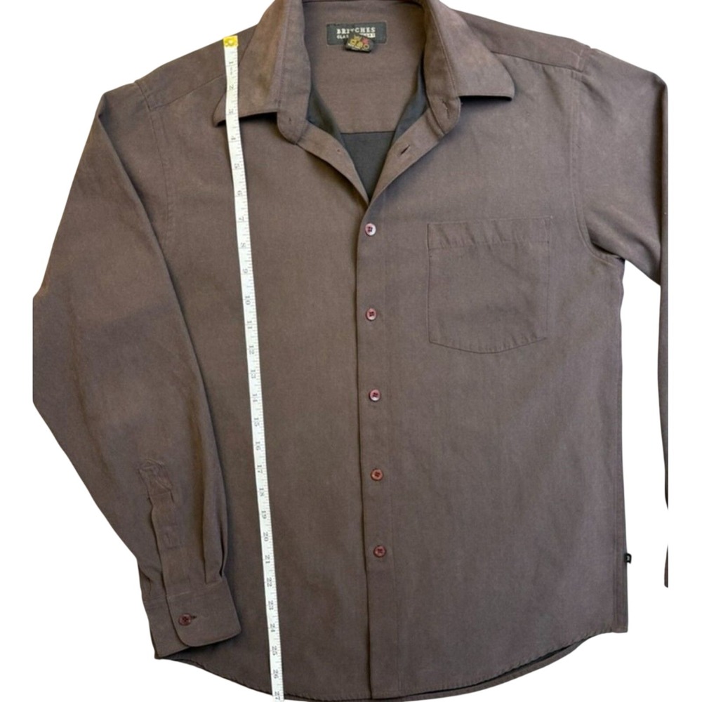 VTG 90s Britches Classic Sport Faux Suede Shirt Brown Size S